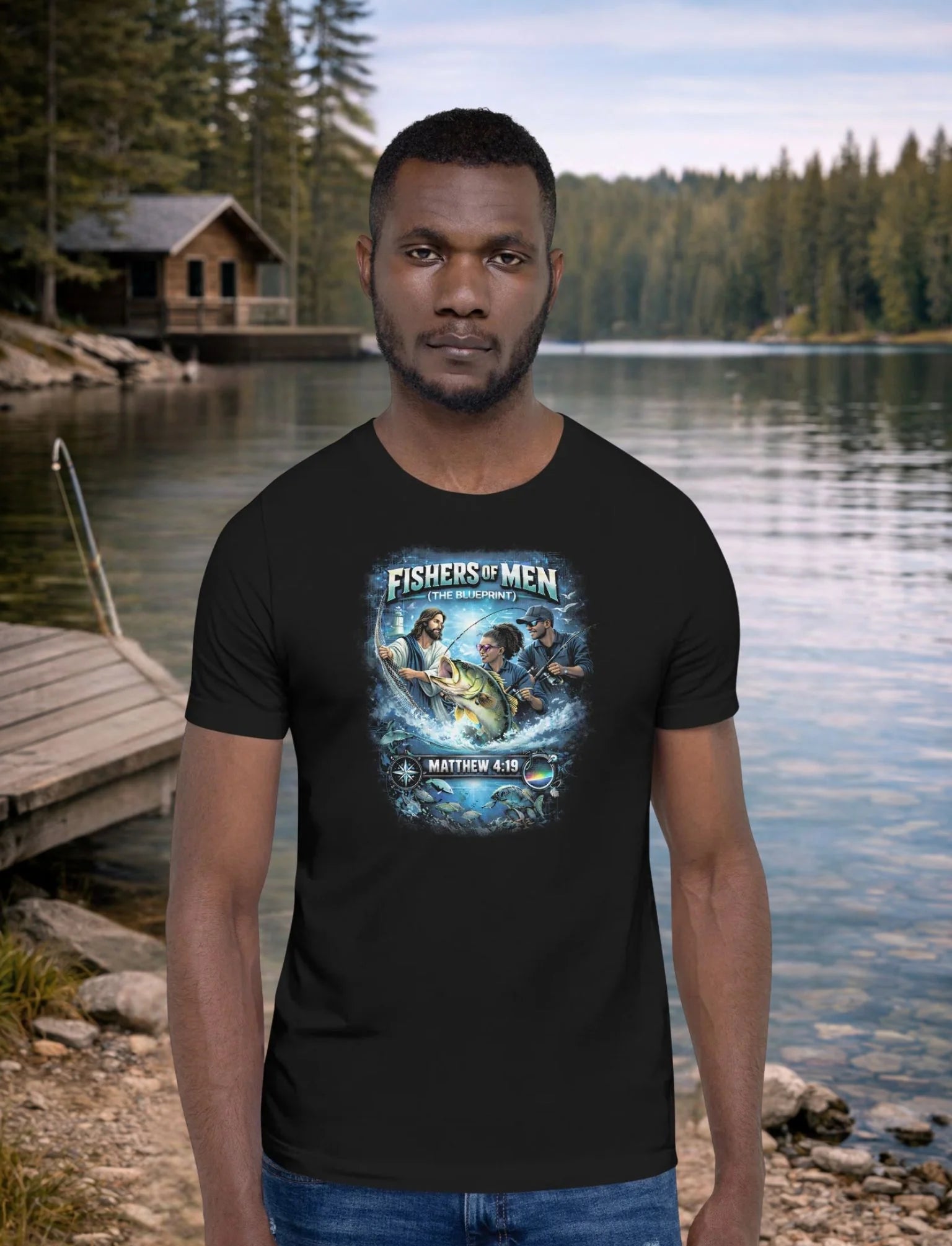 Fishermen of Men faith t-shirt - Christian fishing graphic tee design