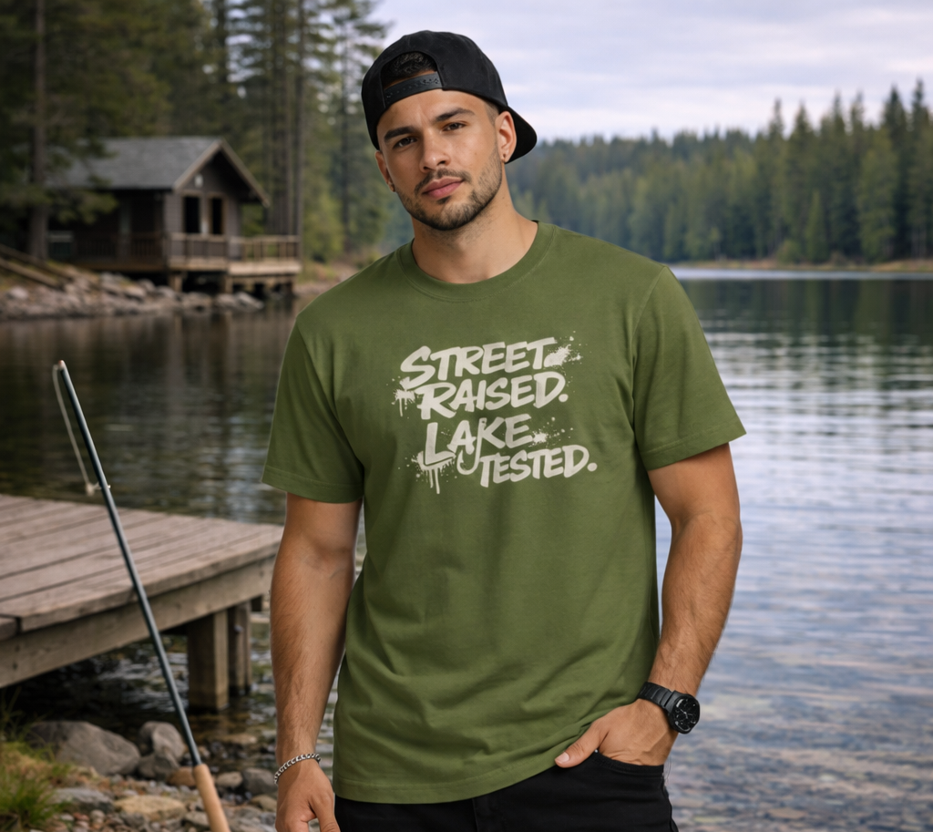 Street Raised. Lake Tested. – Fishing Streetwear Tee
