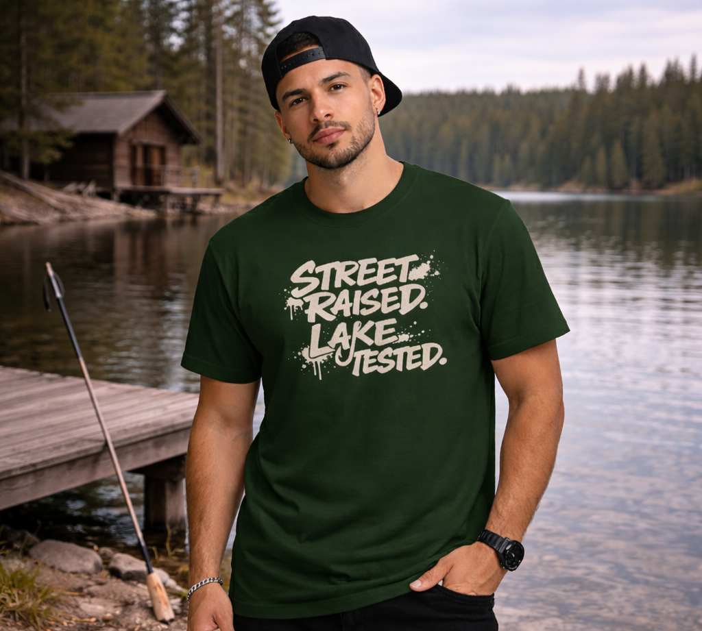Street Raised. Lake Tested. – Fishing Streetwear Tee