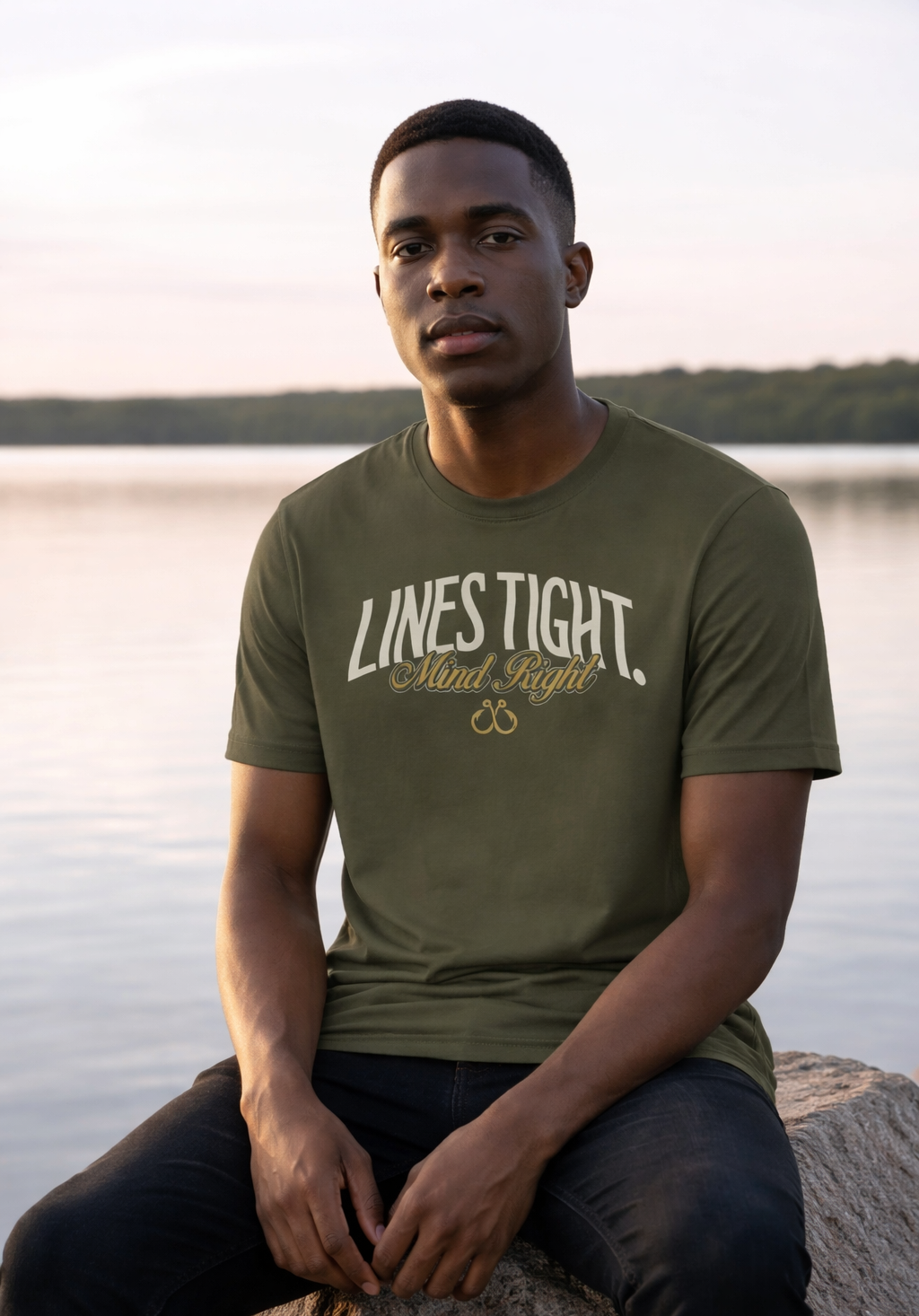 Men Lines Tight T-Shirt