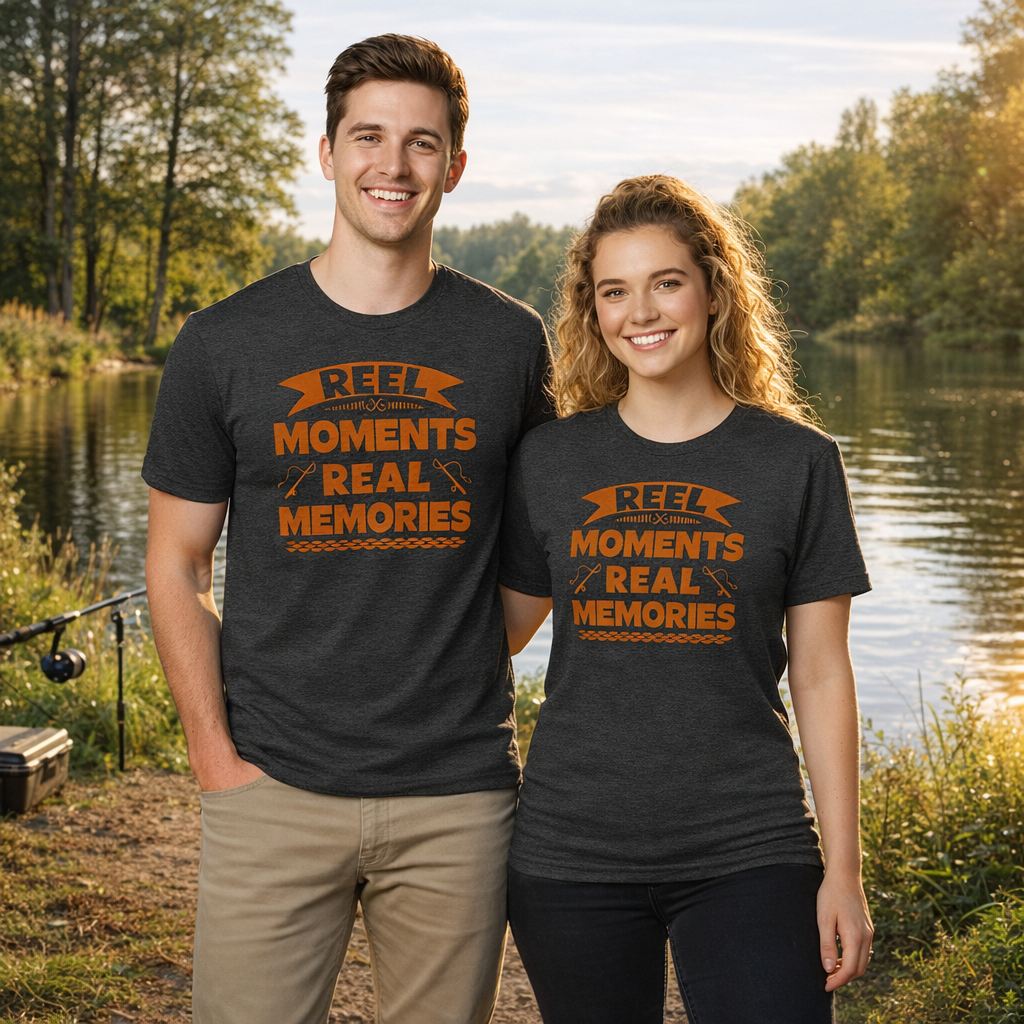 Reel Moments. Real Memories. – Family Fishing Tee