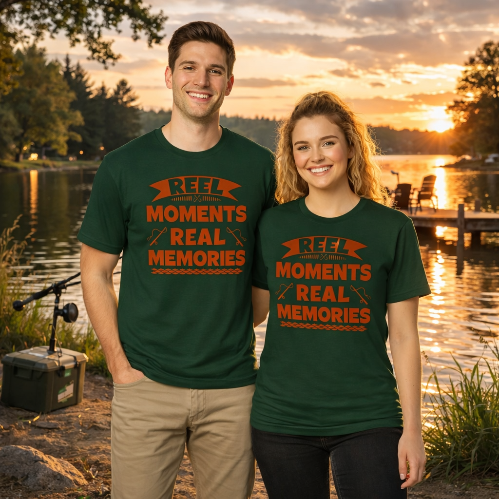 Reel Moments. Real Memories. – Family Fishing Tee
