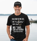 Funny wife Black t-shirt mockup on man - humorous marriage graphic tee